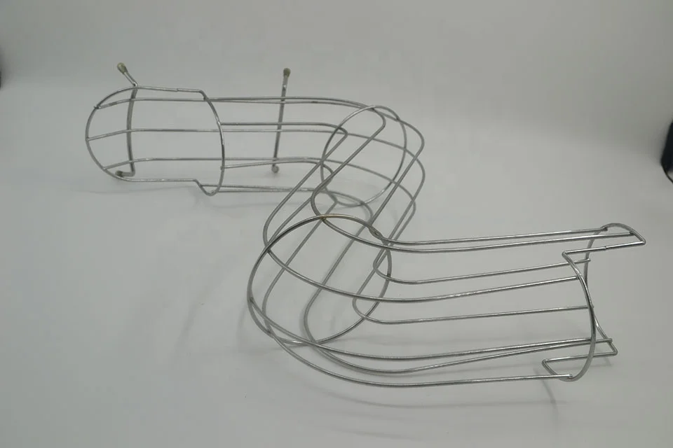 S shape standing wrought iron countertop chute fruit basket