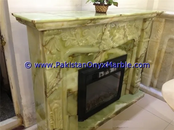 Good price home luxury decor Afghan Green Onyx Fireplace