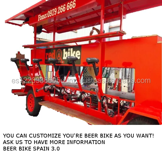 BEER BIKE Red Chasis 3.0 SPAIN original model CE Europe / Electric Beerbike,partybike,pub bike