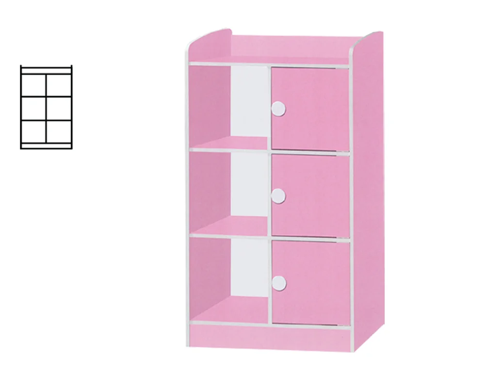  (1640) 3 Tier 6 Shelves Doors Multi Purpose Colorful Rack Colour Box High Quality Chipboard Malaysia Made