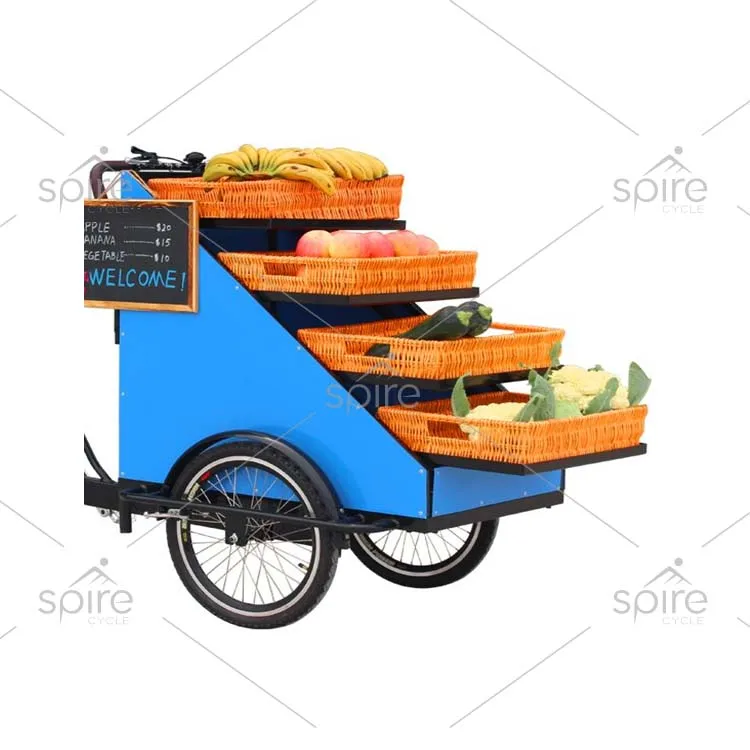 electric fruit tricycle 4 baskets with 6 speeds
