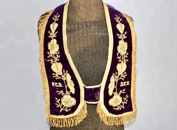 Masonic Regalia Antique Masonic High Priest Provincial Sash Exquisite Provincial Sash Traditional Craftsmanship & Elegant Design