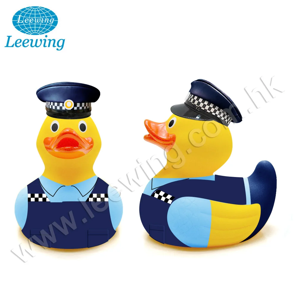 Custom Wholesale PVC Plastic Police Rubber Duck Keychain Promotional Gift