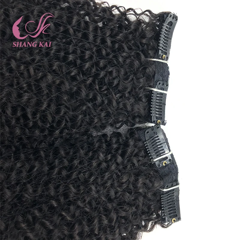 Wholesale Price Kinky Curly Indian Hair Clip In Hair Extensions