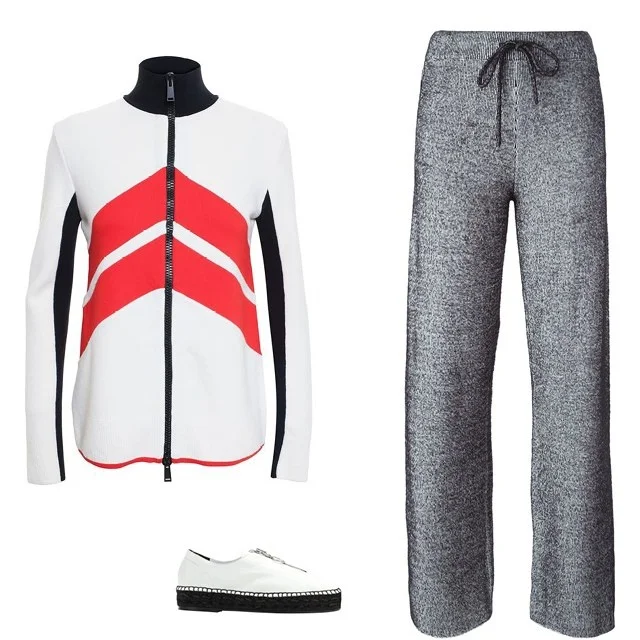 Wholesale Latest Design Fashion Sports Ladies Tracksuits with Colored Striped on side Branding Tape