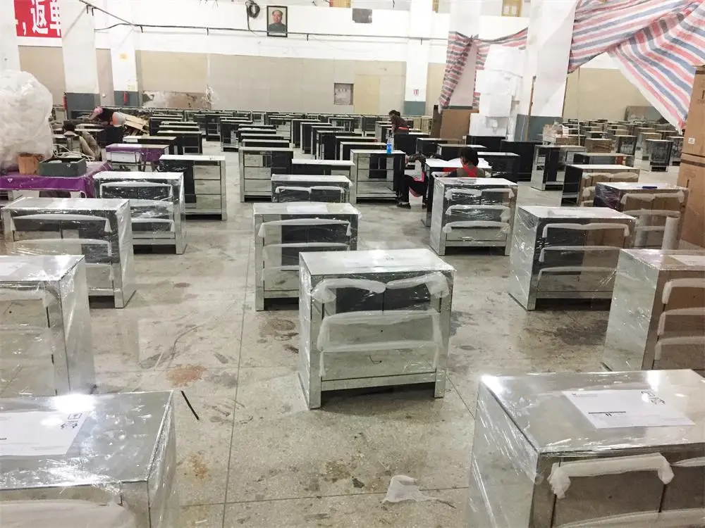 Венецианская зеркальная мебель FYTCH, зеркало для гостиной, потрясающий комод с четырьмя ящиками