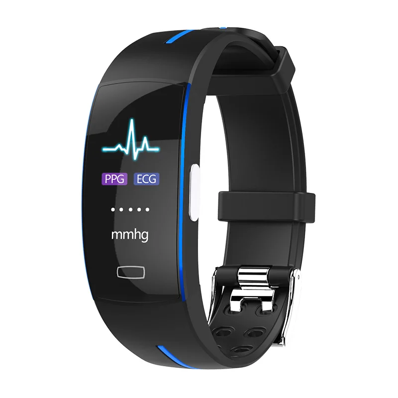 Medical Grade PPG ECG Fitness Tracker with Colorful Display Blood Pressure Monitor Smart Wristband P3S