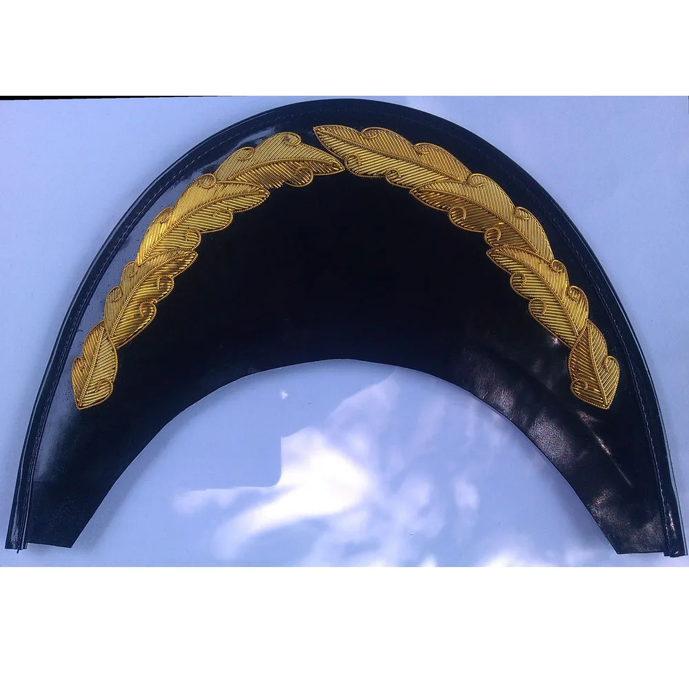 hand embroidery peck for hat gold wire peck for visor hat officer hat components in whole sale cheap price