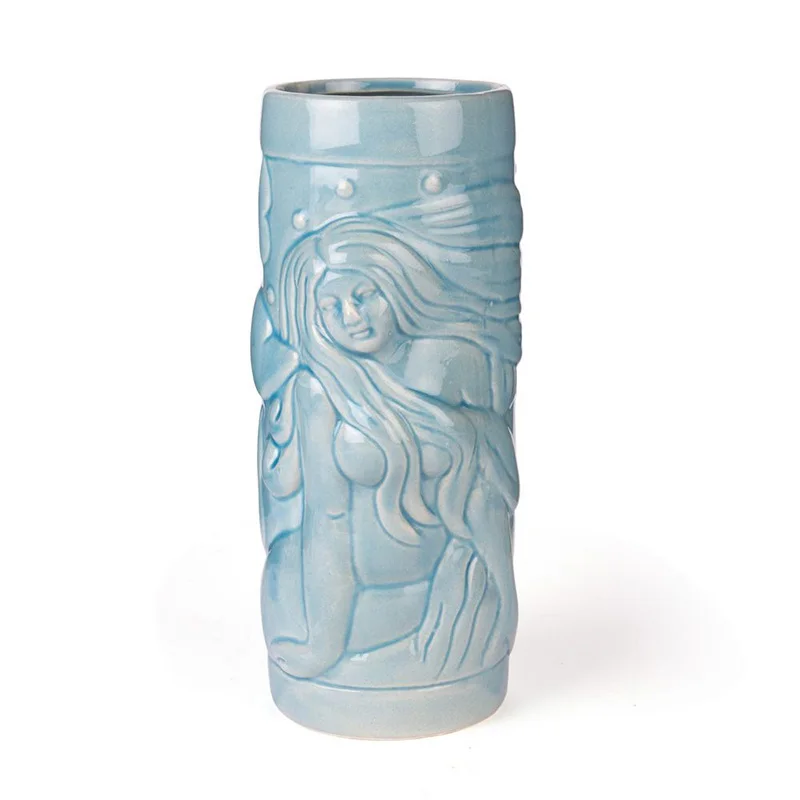 Высокое качество Голубой керамический Русалка бамбуковые кружки