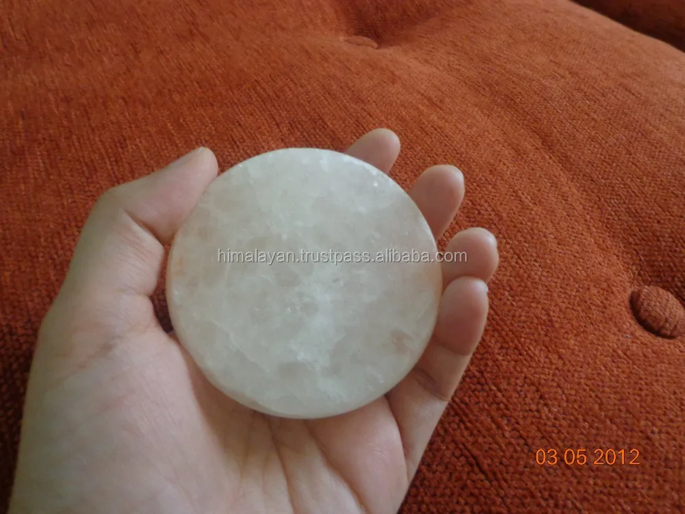 Himalayan Round Pink Crystal Rock Salt Bath Soap / Salt Massager