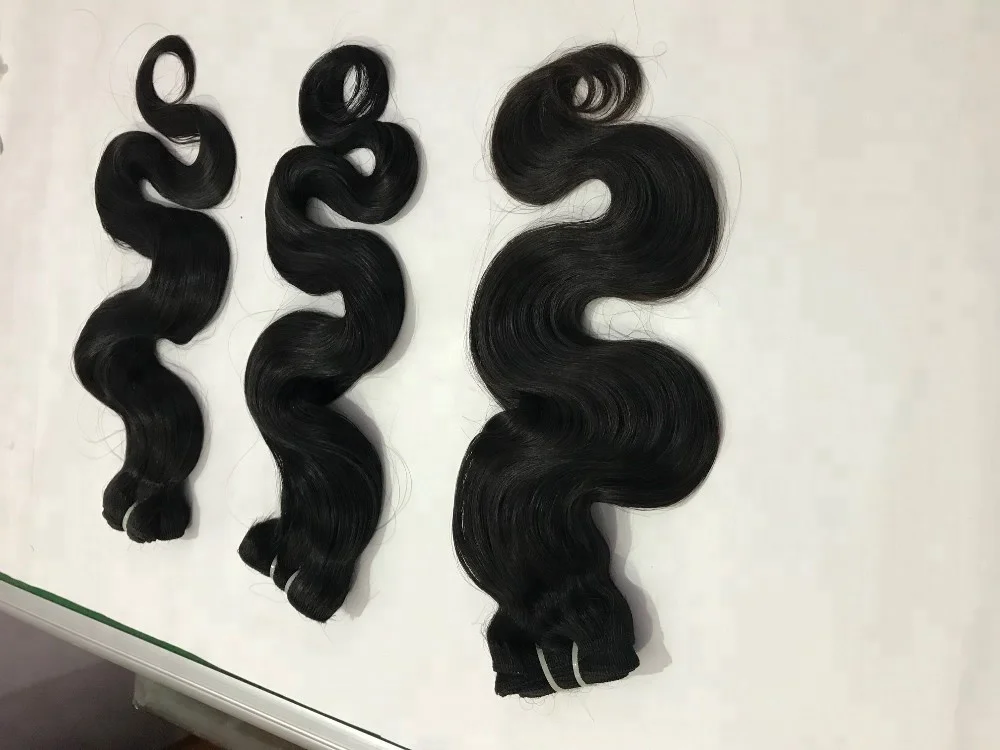 Genuine 100% Indian Remy Hair Weaving Extensions Best Quality Dark Black Clean Indian Human Hair Wave Style
