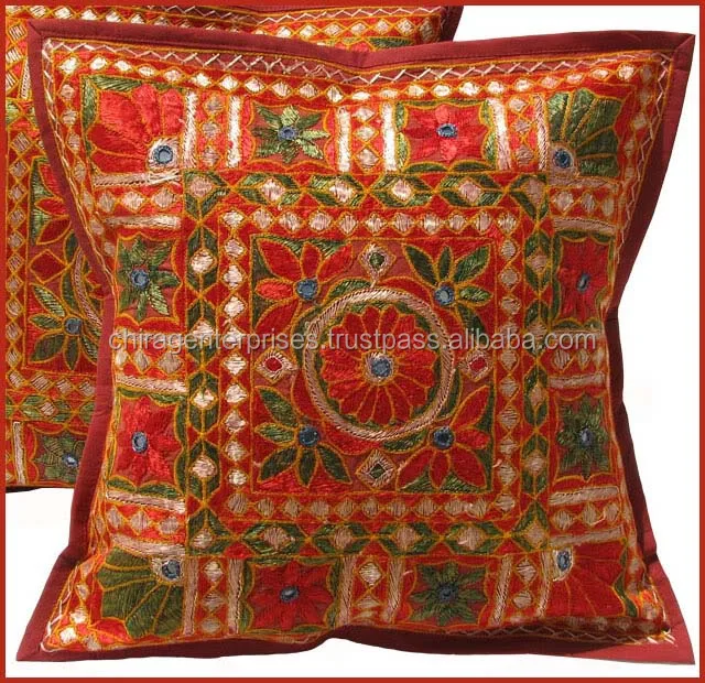 Handmade Elegant Style Trendy and Original Indian Beaded Sequins Cushion Pillow Cover Best Wholesale Price In India