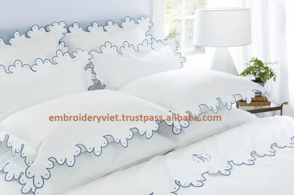 Scallop Embroidery Border Bed Sheet