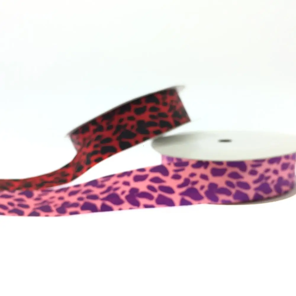 Cute animal printing grosgrain ribbon leopard printed ribbon animal footprint ribbon for everyday