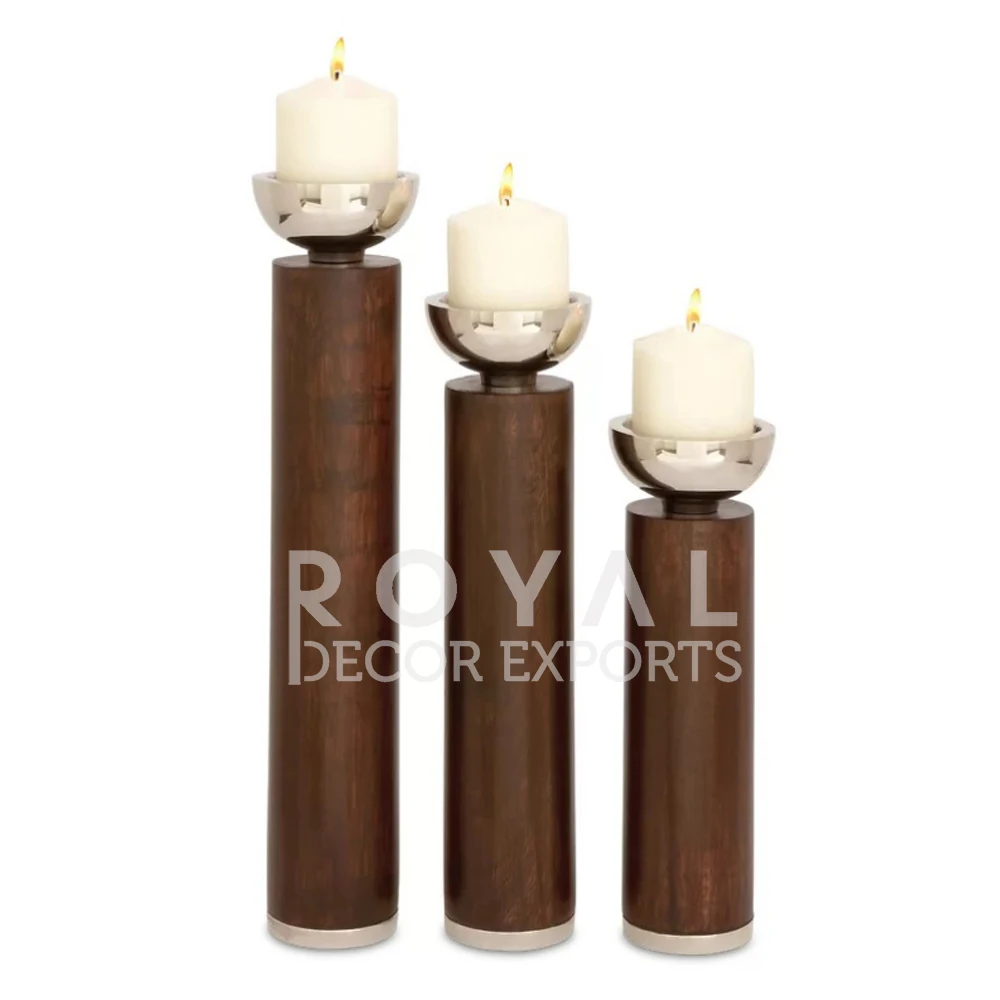Wood Candle Holder Insert Metal Holders