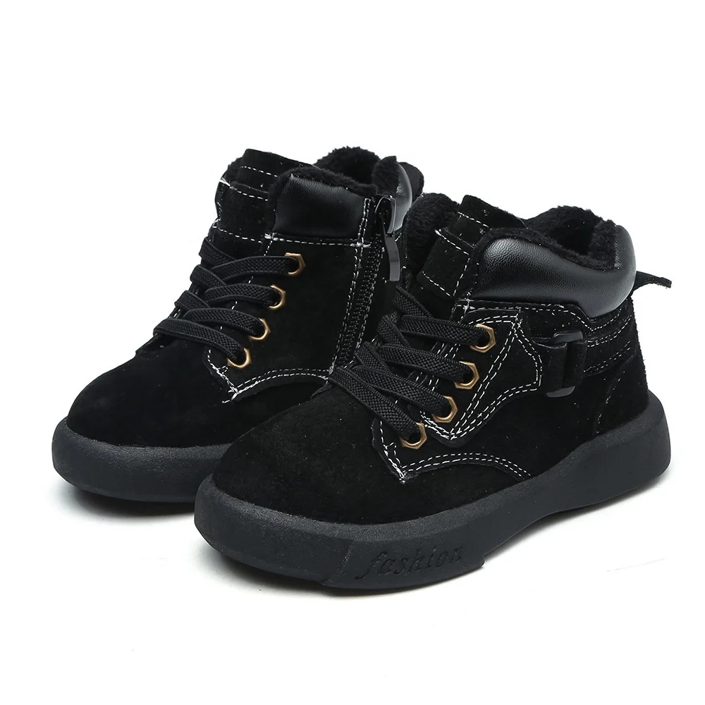 latest black lace up zip up toddler boy ankle boots