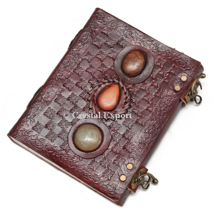 Leather Journals with 3 Gemstone