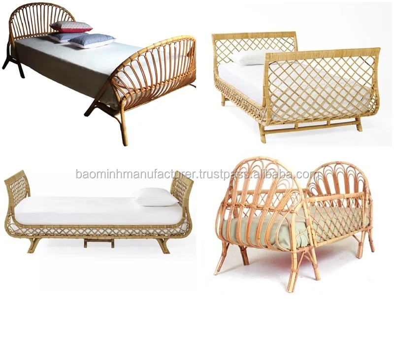 
Wholesale Vietnam rattan wicker bed 