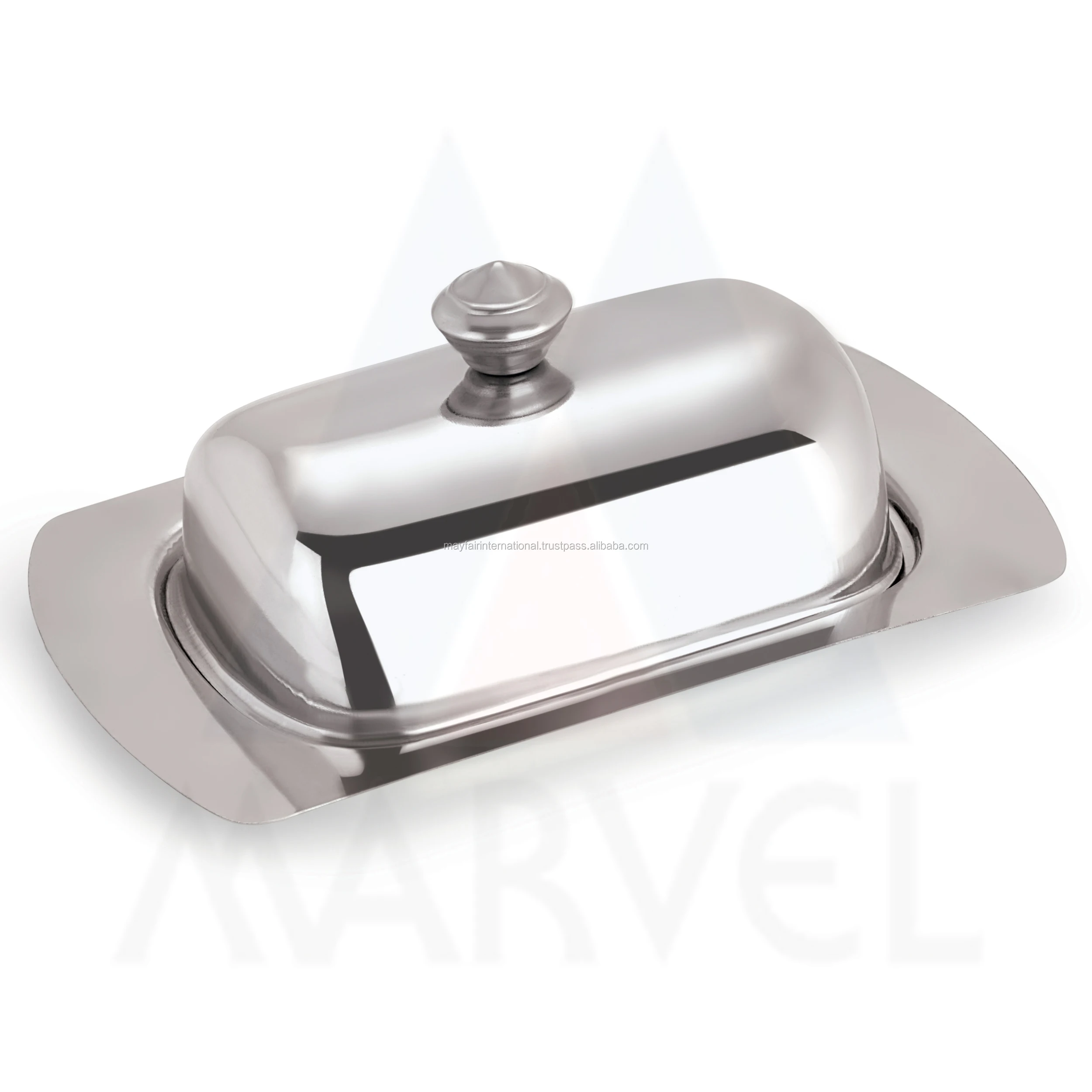 Hot Selling Kitchenware High Quality Stainless Steel Dome Shape Butter Dish With Cover