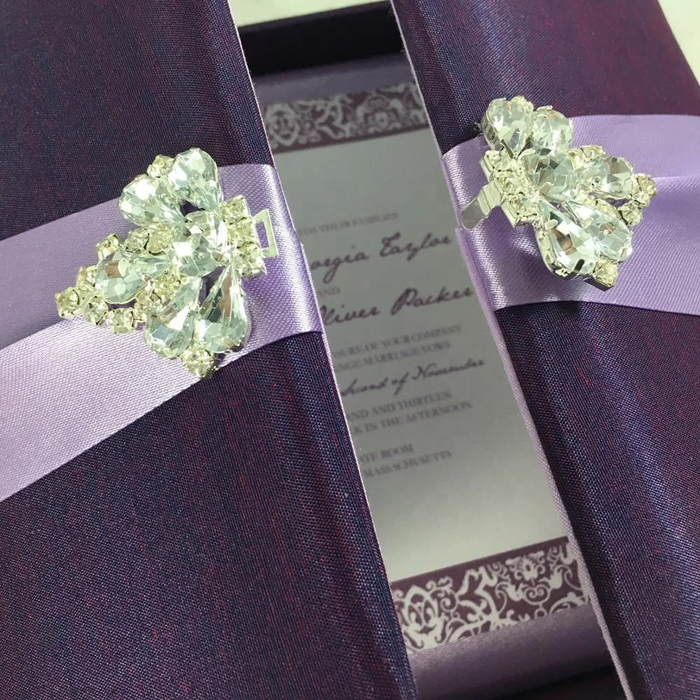 Chocolate Tray Silk Box For Luxury Wedding Invitations