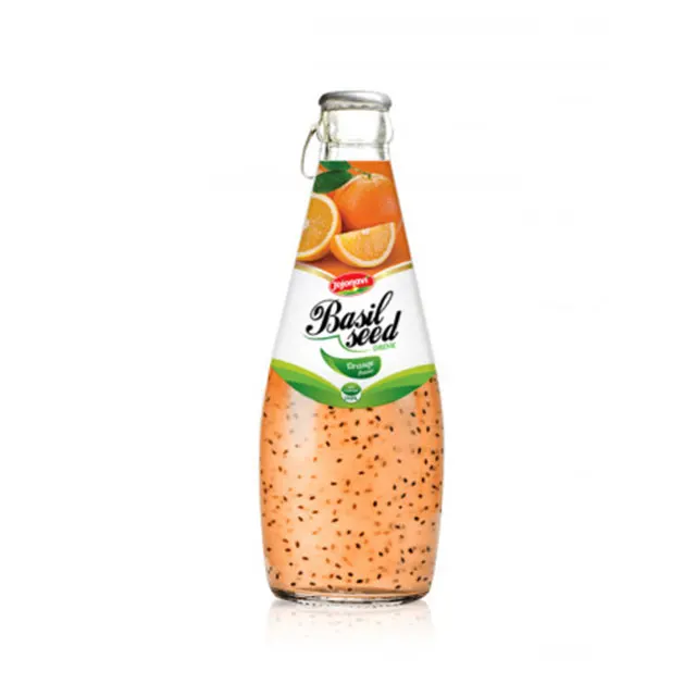 Фруктовый сок напиток из семян базилика с апельсиновым ароматом в стеклянной бутылке 290 мл Кокосовой воды обслуживание от Viet Nam