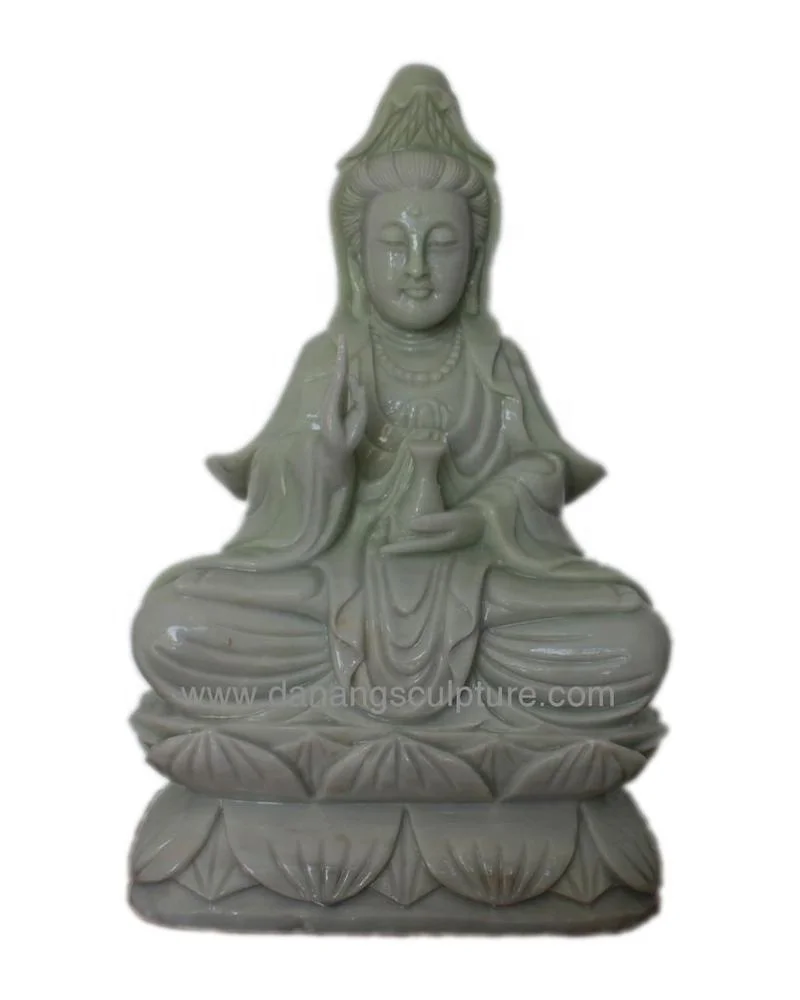 Natural marble hand carved guanyin buddha statue guan yin buddha marble statue stone buddha statue attracts fortune