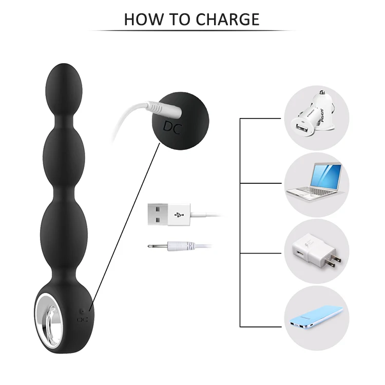 
Rechargeable remote control soft silicone flexible long anal beads sex toys plug anal 