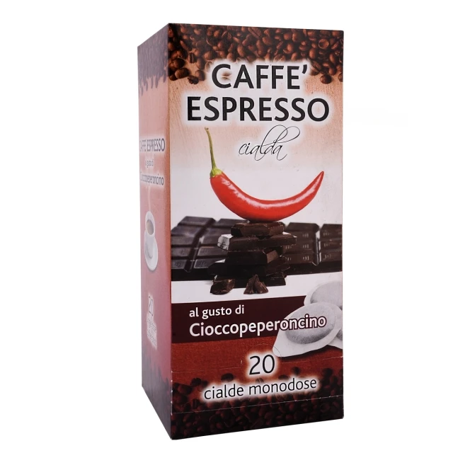
ITALIAN FLAVOR COFFEE PODS- 20 PODS BOX CHOCOLATE CHILI PEPPER - GROUND COFFEE 