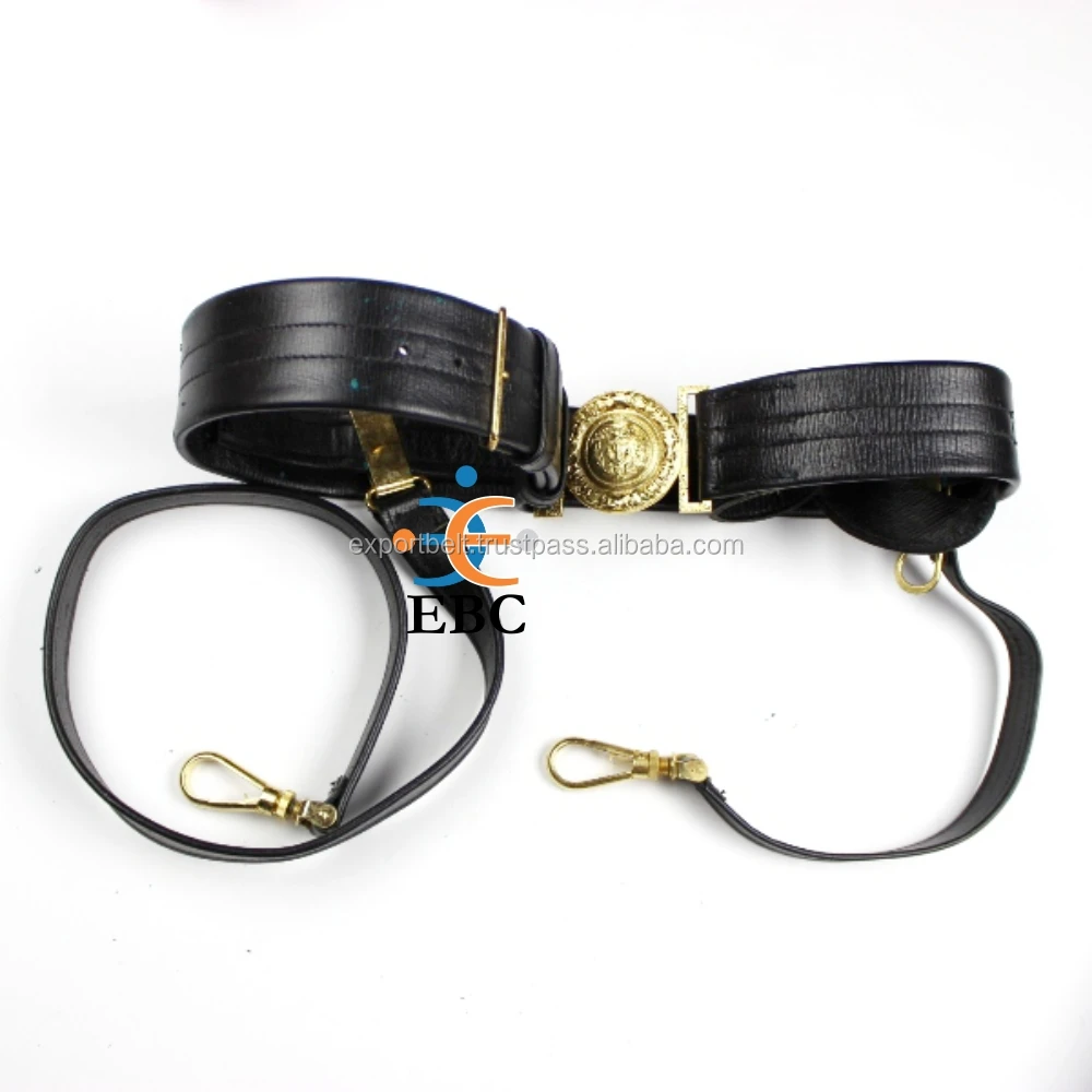 Vinyl PVC Ceremonial Belt Slings Customized Sword Belt & Sword Slings Gloss PVC Officers Pattern Ceremonial Sword Under Belt