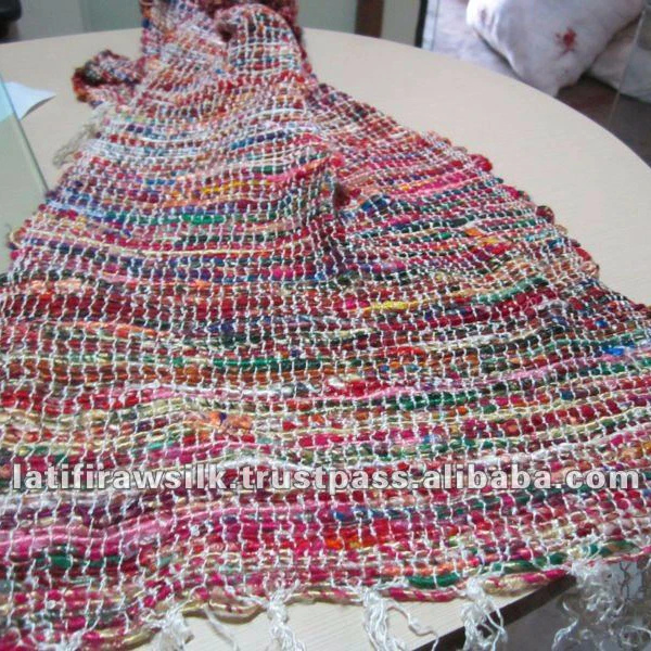 Handmade fashion silk Scarves for beautiful ladies recycled and sustainable bright colors for winter wear wholesale & customized