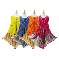 Trendy Bright Color Viscose Umbrella Dress