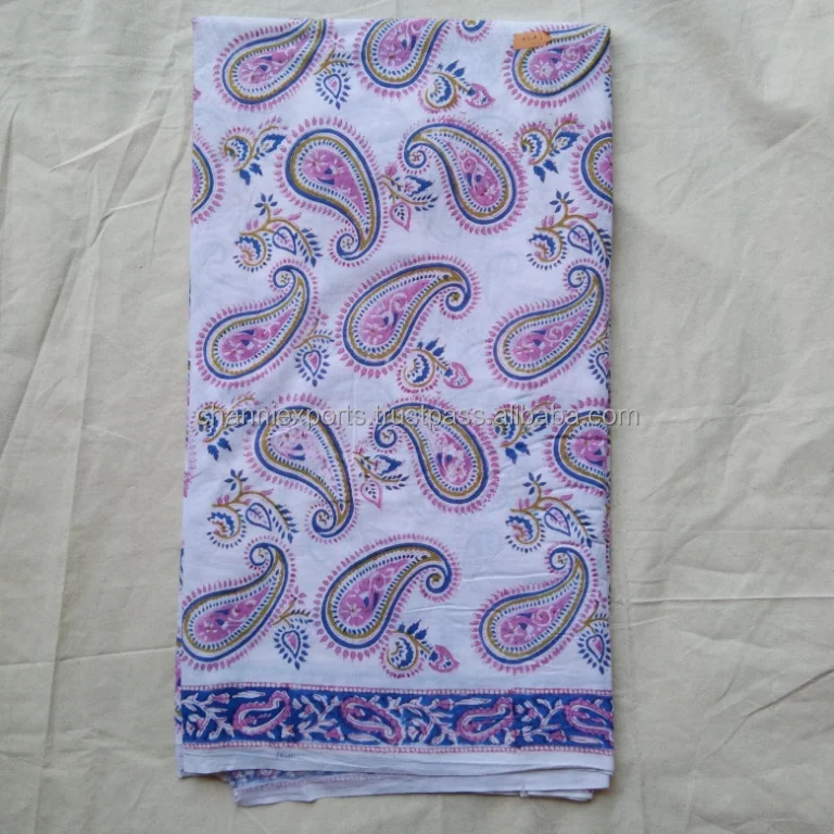 Cotton Hand Block Printed Fabric For Multipurpose Use For Women Clothing, Bag, Dress & More Floral Printed Cotton Fabric