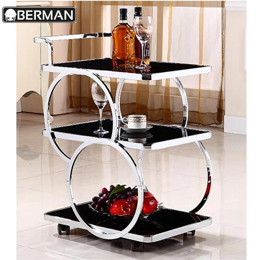 Hotel stainless steel 18/10 food service trolley/dining service cart/kitchen restaurant equipment