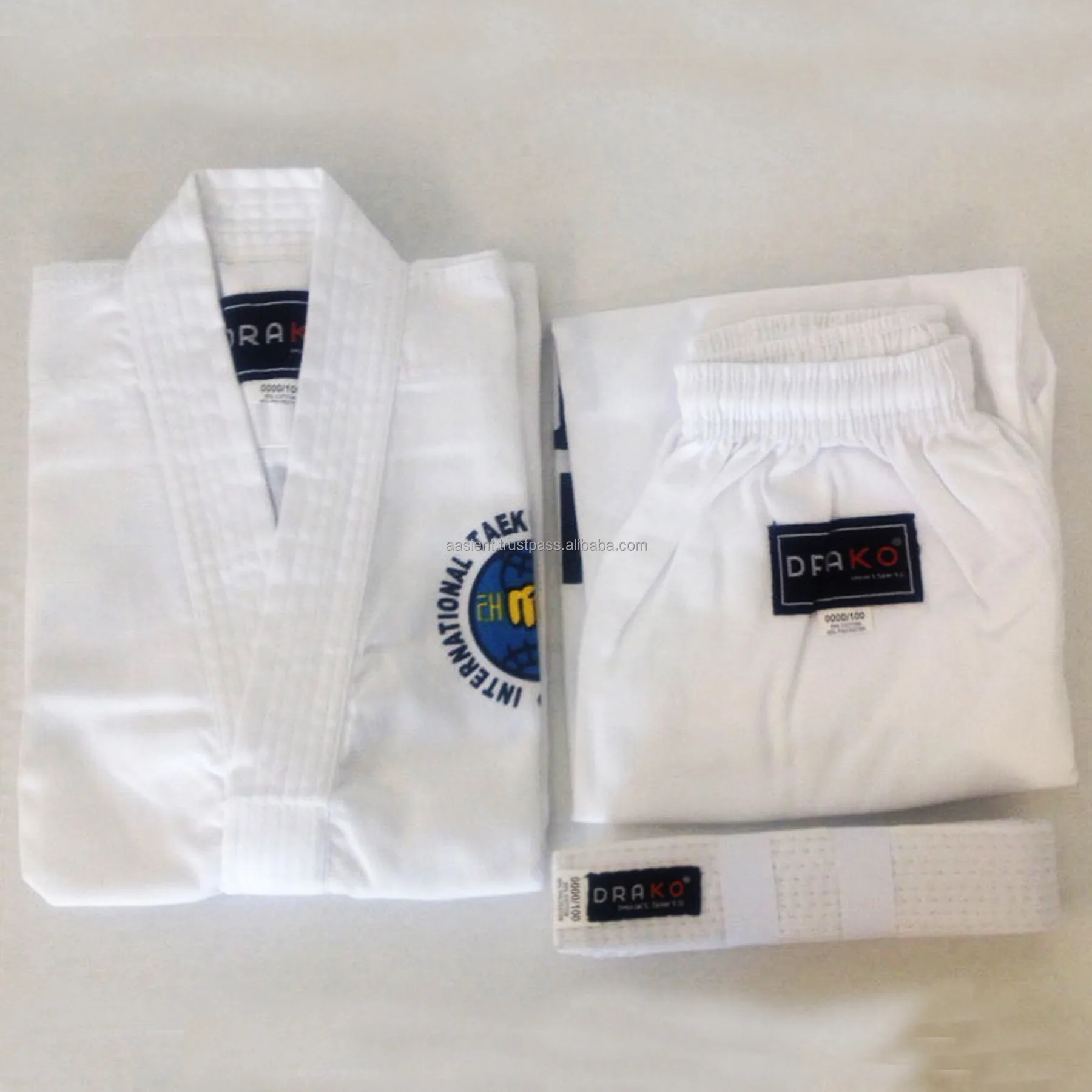 World TaeKwondo Uniforms Dobok Black V-Neck Tae Kwon Do