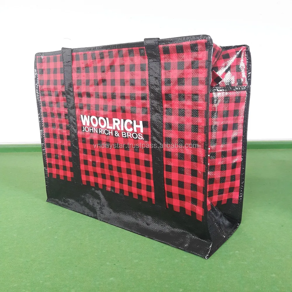 Vietnam PP Woven Shopping Bags With Zipper Construction