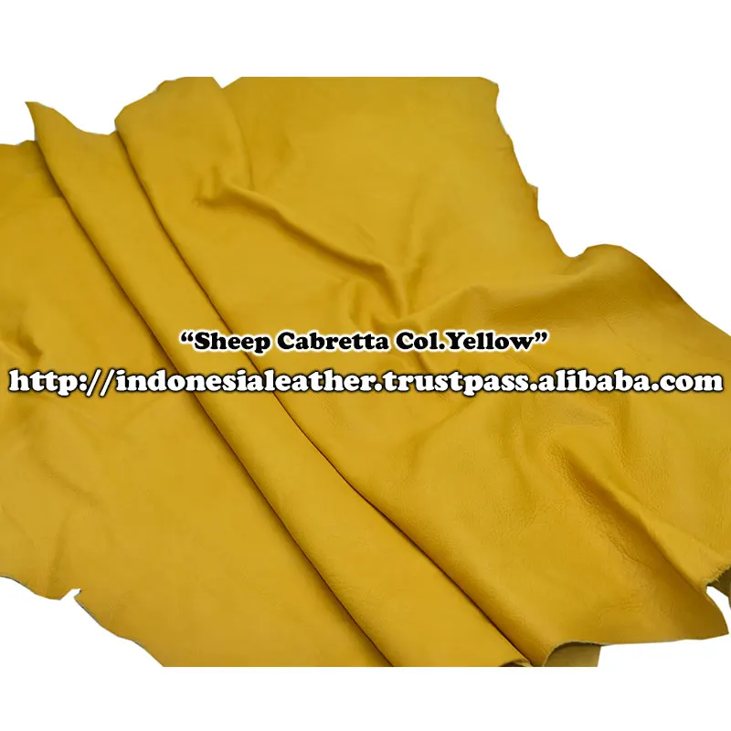 High Indonesia Quality Sheep Cabretta Color Yellow for Glove