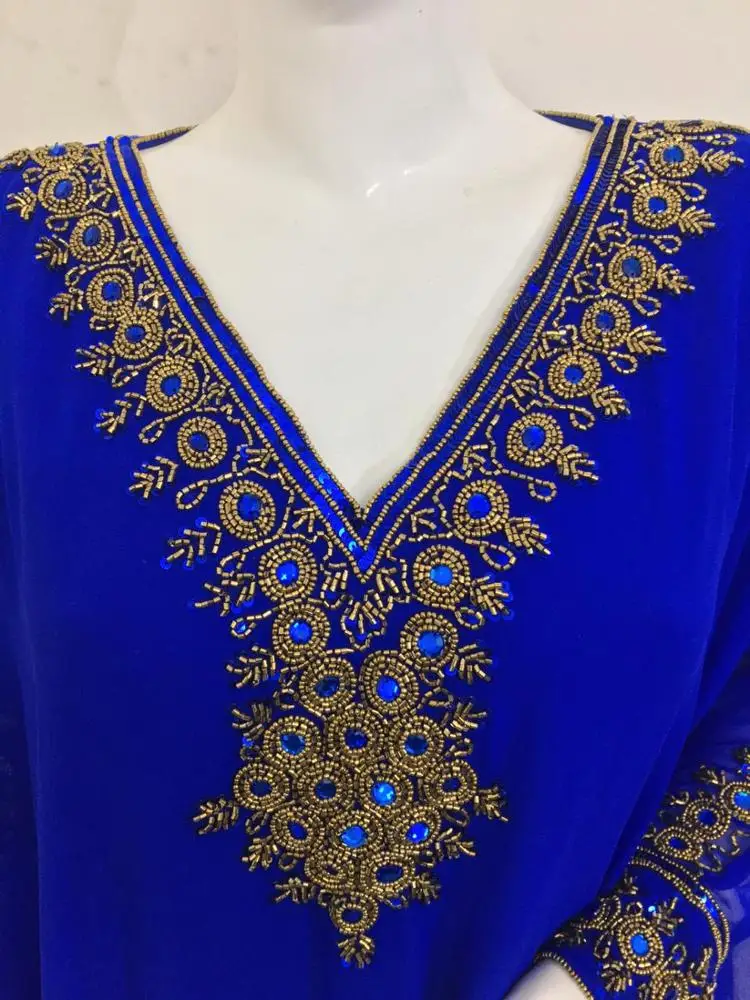 Dubai Moroccan Kaftan Caftan Maxi Dress Natural Style Hand Embroidery Arabian Butterfly Farasha Free Size Fit All Full Women