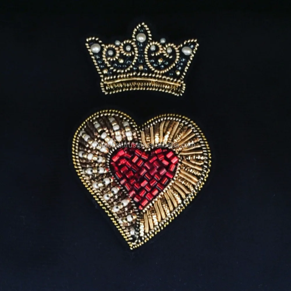 High Fashion Multi Color Bullion Wire Embroidered Small Pin Badges/Patches