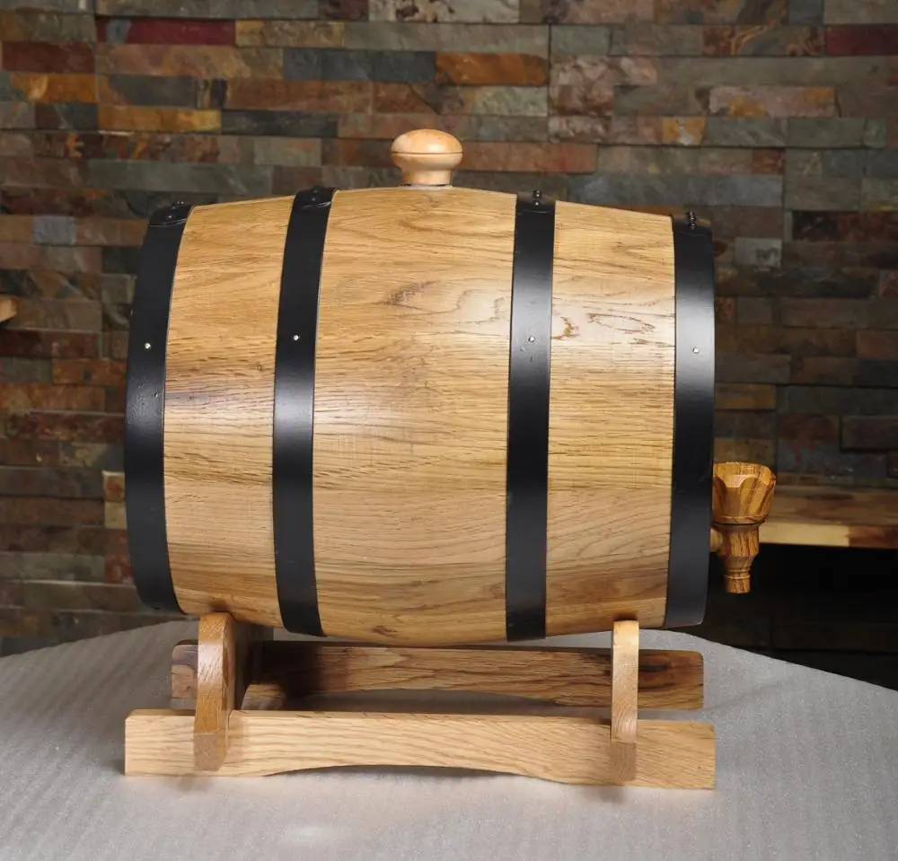 natural Oak Beer Barrel Small Wooden Wine Barrel with tap Material Wooden  Type Barrel