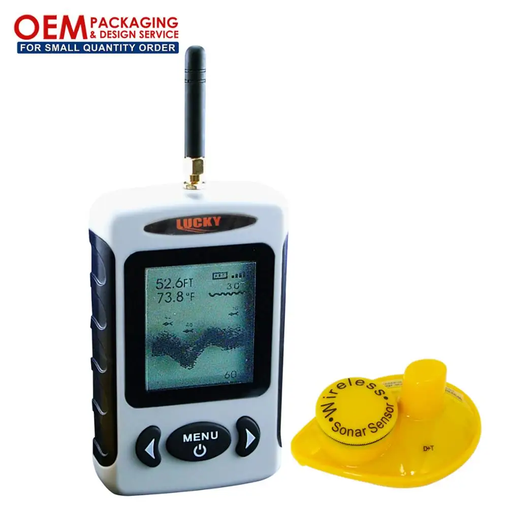 LUCKY FFW-718 Digital Wireless Sonar Fish Finder 120m(400ft) Wireless Range 45M(135ft) Lake Seabed (OEM Packaging Available)