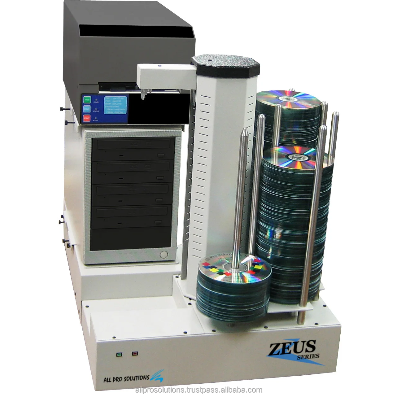 Zeus 4P BD Blu-Ray CD DVD Publisher 4 Drives, Pro III Thermal Printer, 630 Disc Capacity, Built-In PC