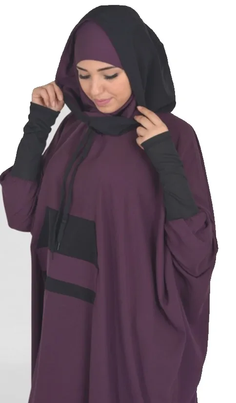 Wholesale Two-Piece Modest Luxury Jilbab Open Collar Pockets High Quality Fabric Abaya Kaftan Women Hijab Style Free Latest Sale
