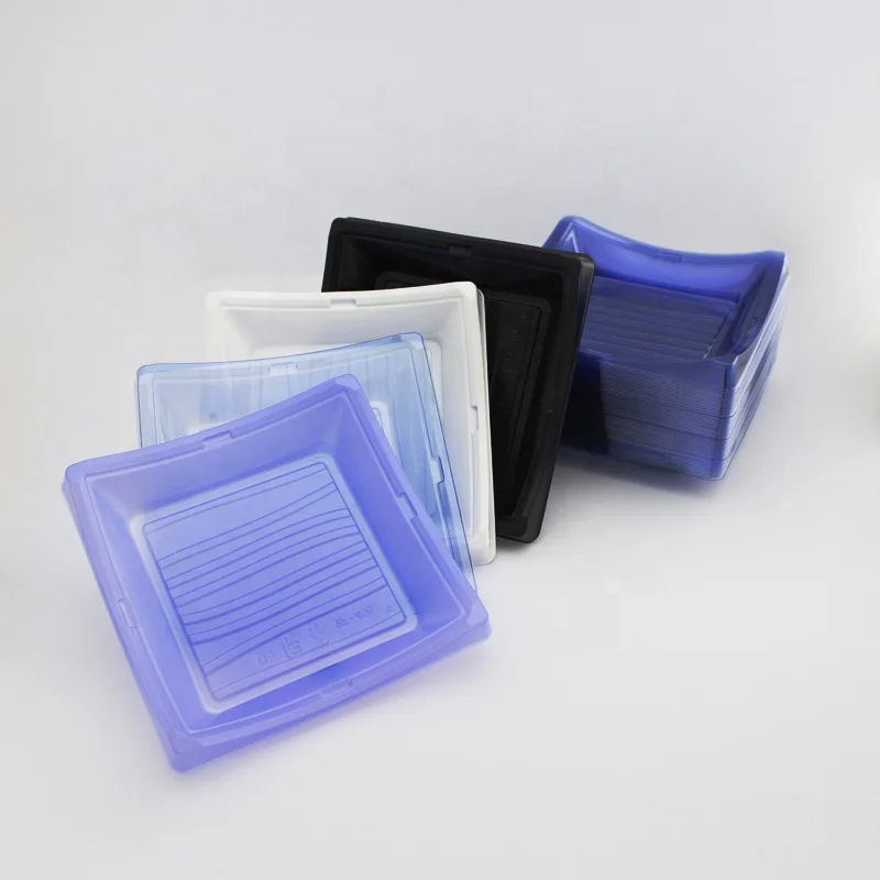 sushi tray plastic disposable restaurant sushi tray with anti-fog lids