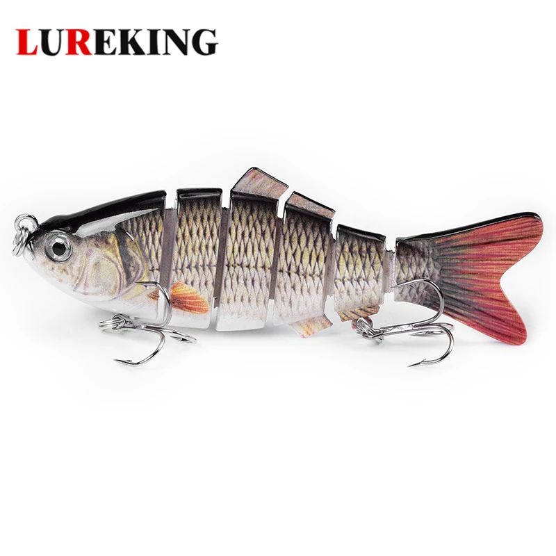 Hot Sale 3D Eyes Multi Jointed Fishing Lures Easy to Catch Bass fish, 6 Sections Swim Bait for Bass Fishing