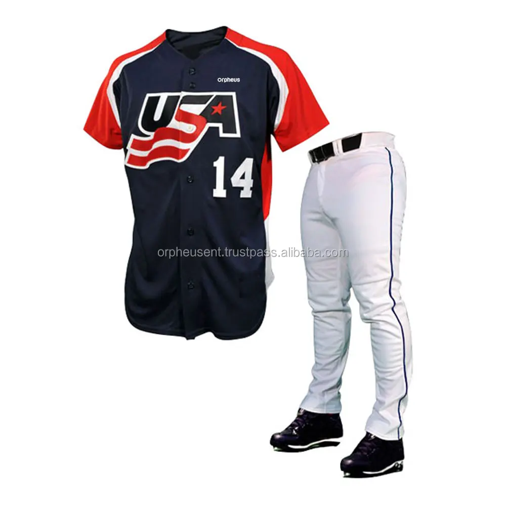 Soft Fabric Polyester Sports Wear BaseBall Uniform