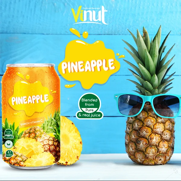 330ml Canned Real Orange Juice Enrich Vitamin C