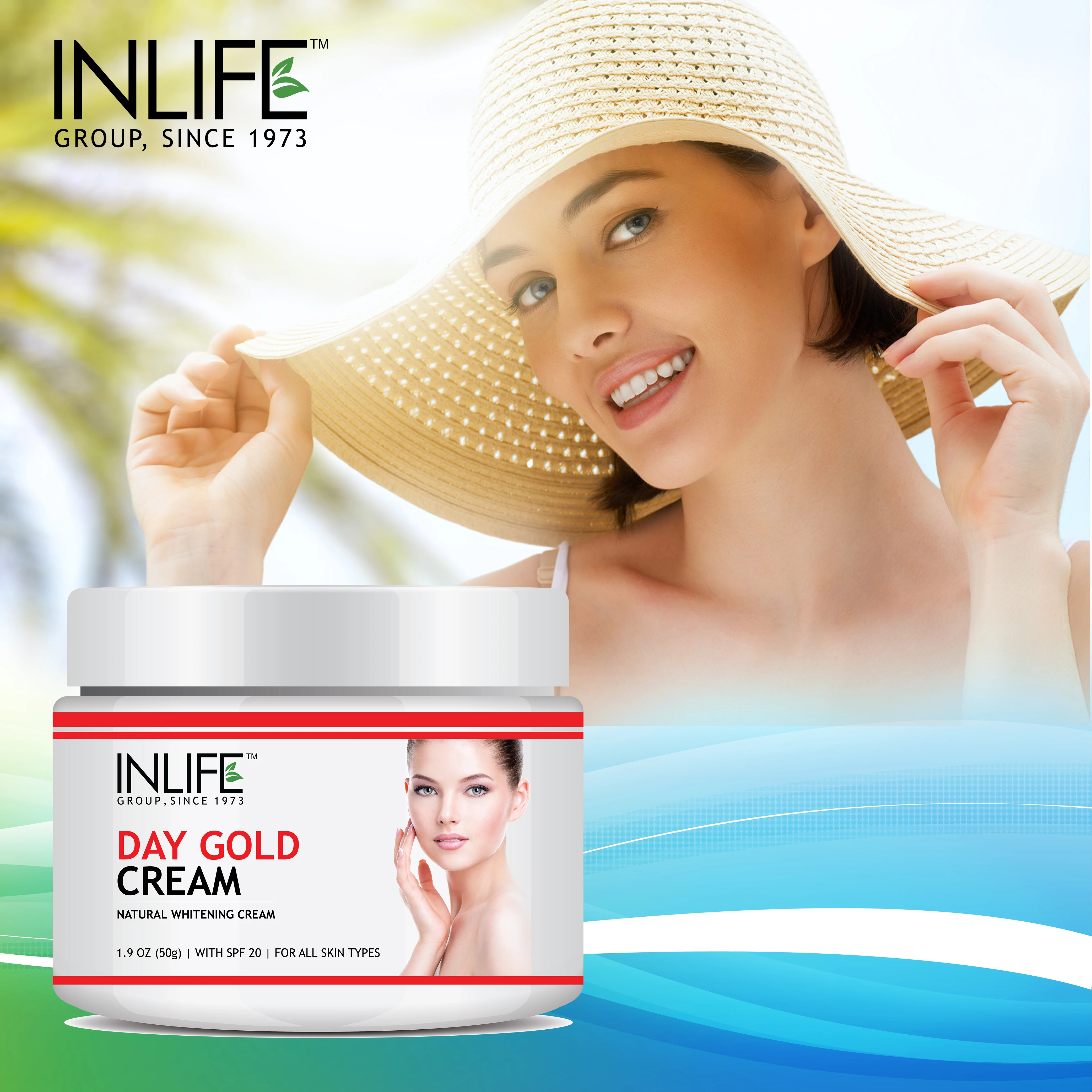 INLIFE Day Cream for Skin Whitening with SPF 20  50 Gram