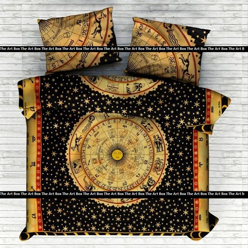 Zodiac Mandala Duvet Cover Indian Quilt Doona Cover With Pillow Coverlet Bohemian Bedding Bedspread (50042056826)