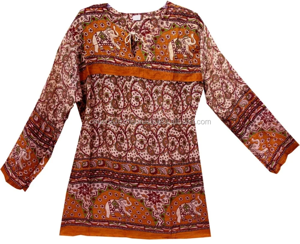 Indian boho cotton ethnic TOP HIPPIE vintage look TUNIC Dress Tunic Floral Animals Bollywood cotton blouse tunic top kurtis