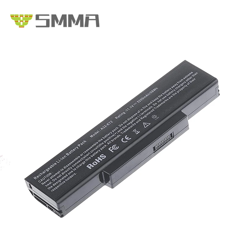 5200 mAh 56Wh 10.8 V Li-Ion laptop battery compatible for ASUS A32-K72 K73 A32-N71 N73 X77 Series 70-NZYB1000Z 70-NZY1B1000Z